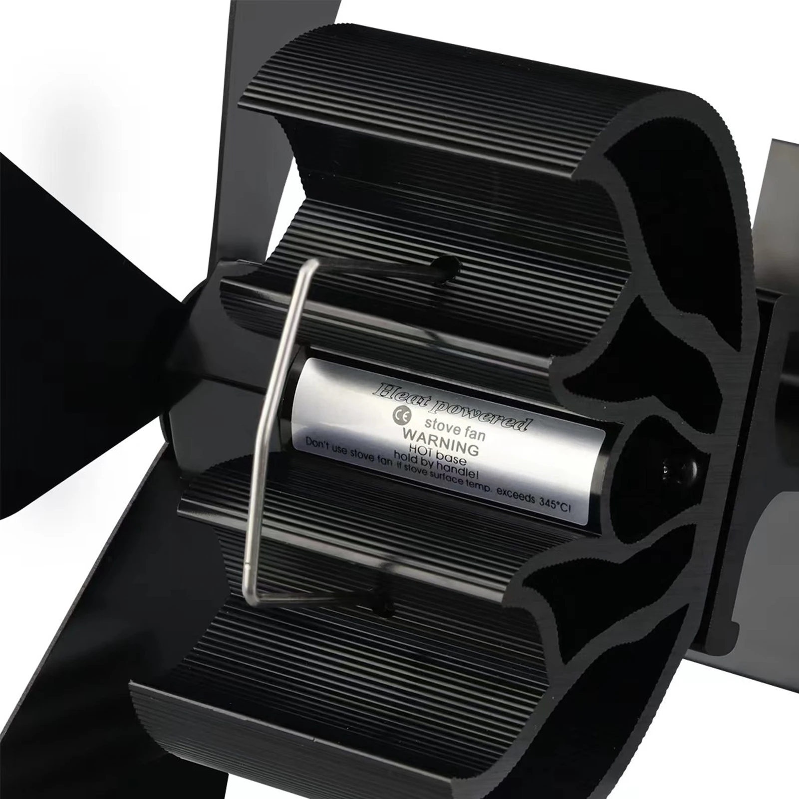 Fireplace Fan Heat Powered Stove Fan Black 4 Blades Quiet Fireplace Efficient Heat Distribution Stove