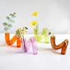 Shaped Clear Flower Vase Creative Twisted Glass Vase Candle Holders Wedding pieces Home Decoration Table Candlestick Holder 1