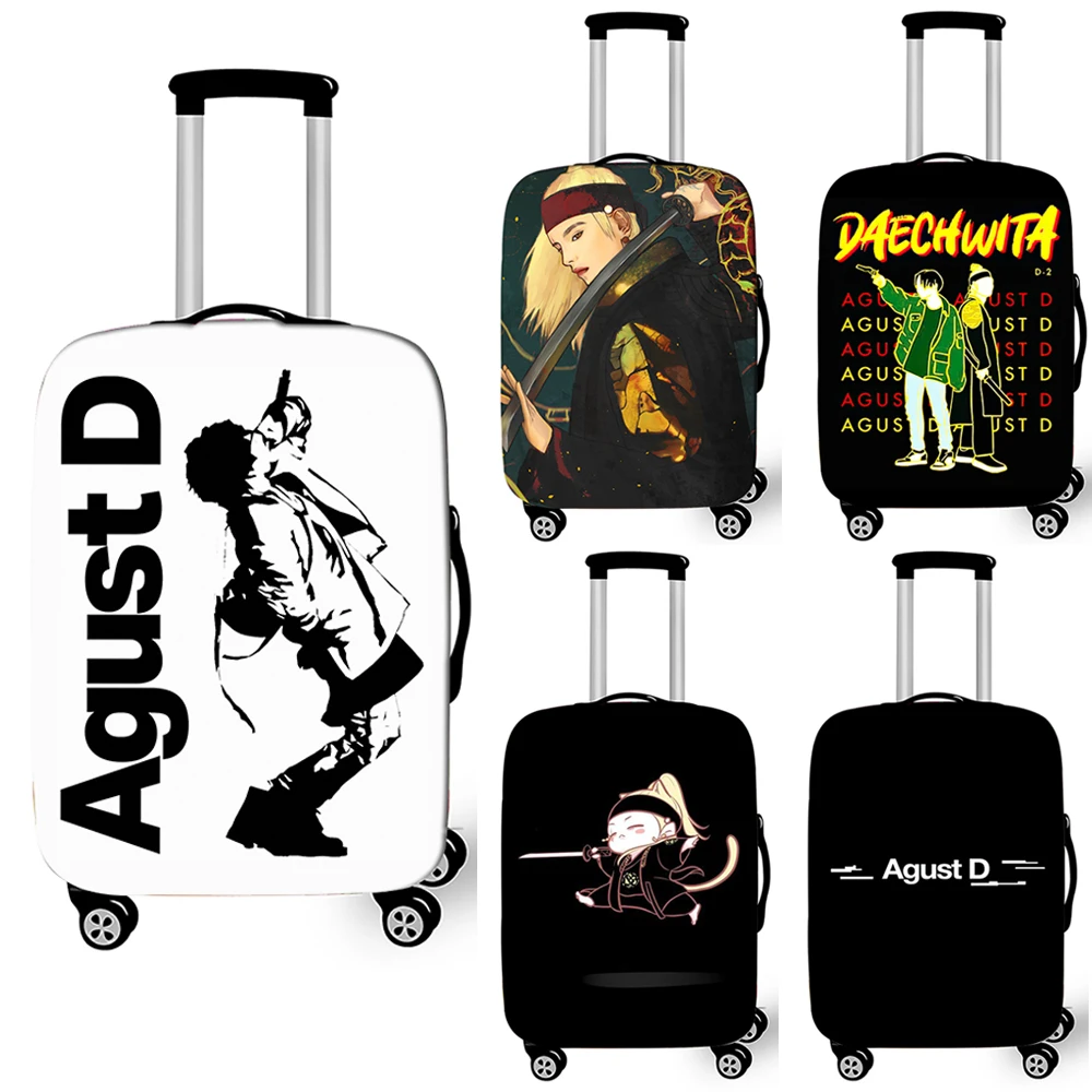 

Korean KPOP Agust D Print Luggage Cover D-2 Daechwita Elastic Trolley Case Protective Covers D2 Suga Min Yoongi Suitcase Cover