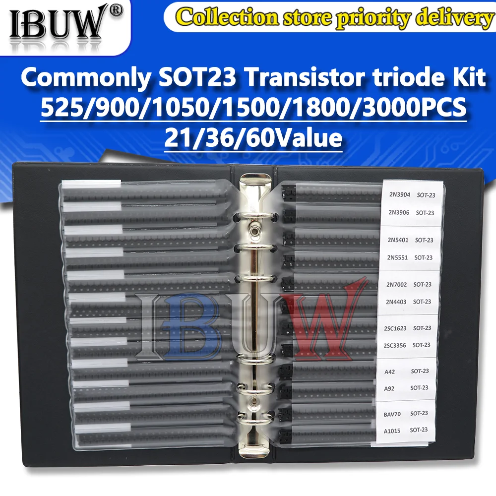 SMD 트랜지스터 삼극관 키트 SOT23 ibuw, 일반적으로 모듬 된 샘플 북 칩 삼극관 북 SOT23 S8050 S8550 S9012 TL431 BC847 https://www.aliexpress.com/ibuw