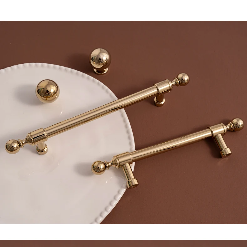 modern brass drawer handle pvd gold hardware