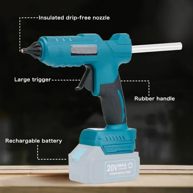 For Makita 18V Lithium Battery Cordless Hot Glue Gun Temperature Adjustable Heavy Duty Glue Gun DIY Power Tools (No Battery)