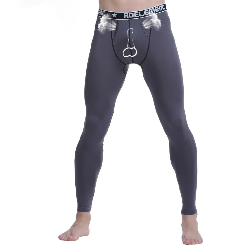 Men Thermal Underwears Men's modal Long Johns Tight-Fitting Leggings Autumn Winter Sexy Penis Scrotum Separation Men Warm Pants 5
