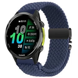 Nylon Braided Strap with Parachute Buckle Bracelet - Durable and Stylish Watch Band 45mm - 22MM Width Band (Deep blue)