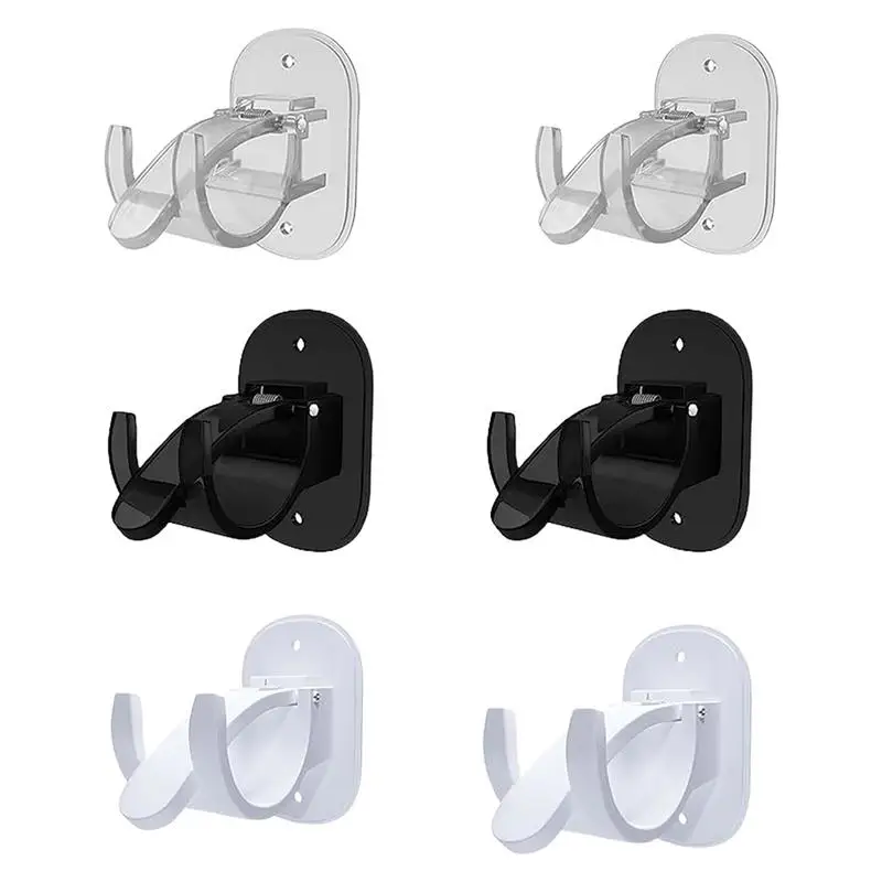 Self Adhesive Curtain Rod Holder Household No Drill Drapery Curtain Hooks  Two Holes Design Support Tool for Bathroom - AliExpress