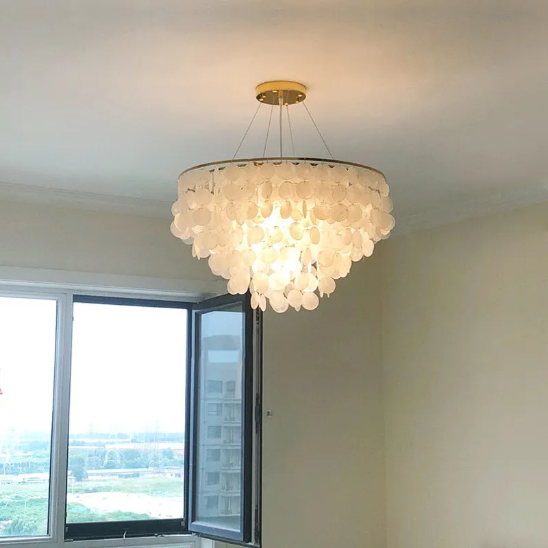 LED Chandelier Nordic Modern Shell Gold Led Light Chandelier For Living Room Dining Room Bedroom 110V 220V