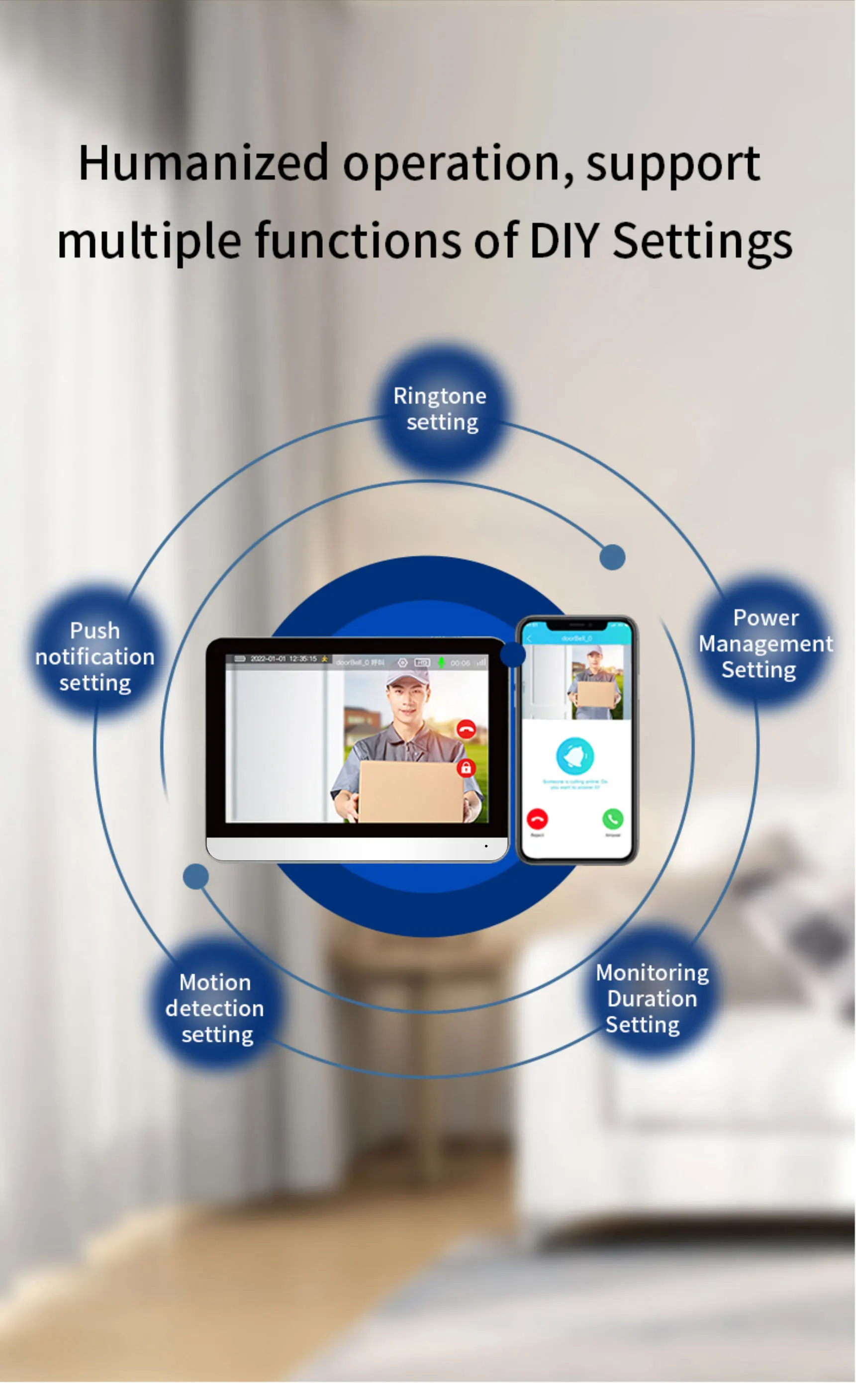 ANJIELO Tuya Smart 1080P Wireless Video Intercom System for Home Apartment Doorb