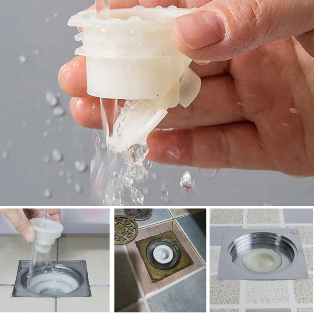 Tappi di scarico in silicone antiodore, scarico a pavimento, 5