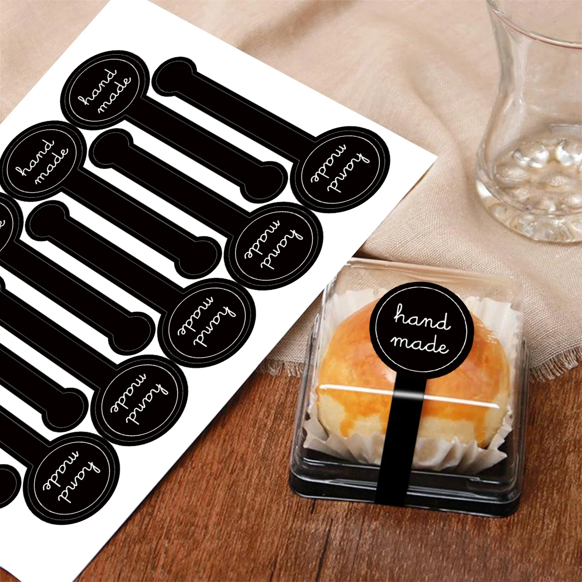 100 Stück/10 Blatt individuelle Text-Siegelaufkleber, personalisierte Geschäftslogos, Namensverpackungsetiketten für Box-Siegel, Kuchen, Backdekoration – Detail 3