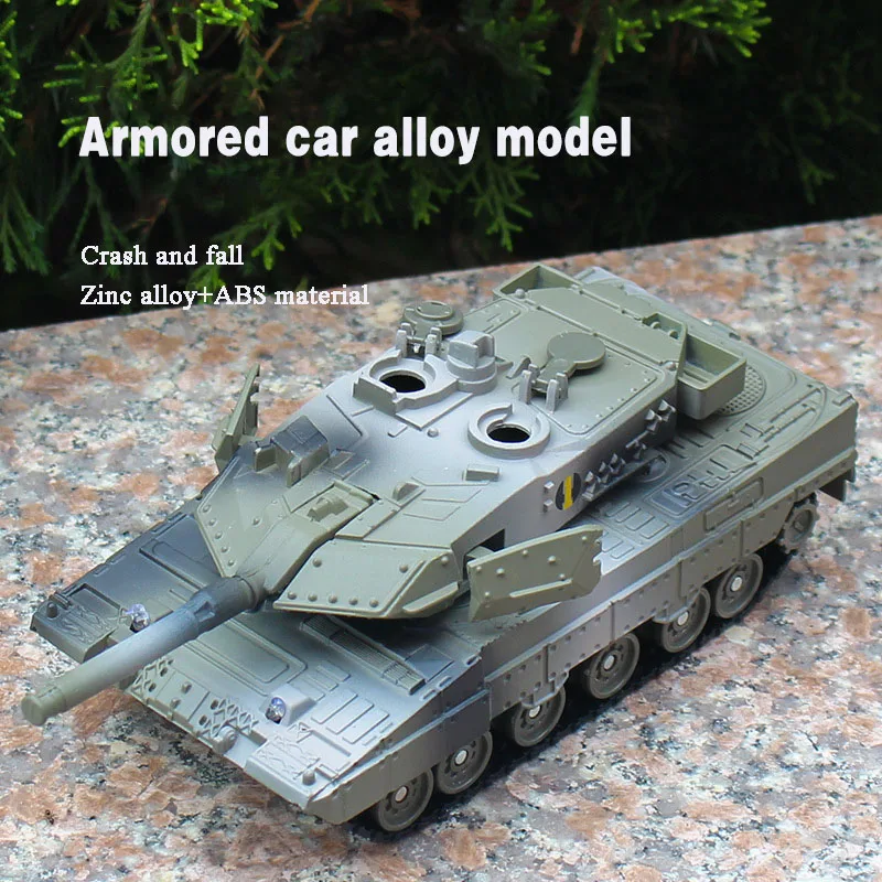 Military Alloy Diecast Main Battle Tank Model Leopard 2 M1A2 Simulation Armored Vehicle Type 99 Boy Kids Toy Gift