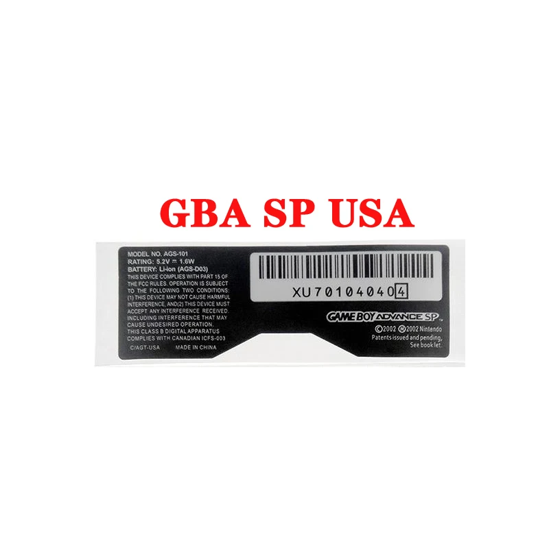 Replacement Sticker Label Tag Marking Sticker AGS-001 for Game Boy Advance  SP GBA SP