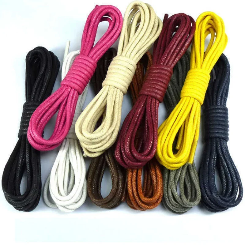 

Men and Women Couple Buy Two Pairs and Get One Pair of Pure Cotton Waxed Shoelaces round Thick0.25cmLeather Boots Shoelaces Dr.
