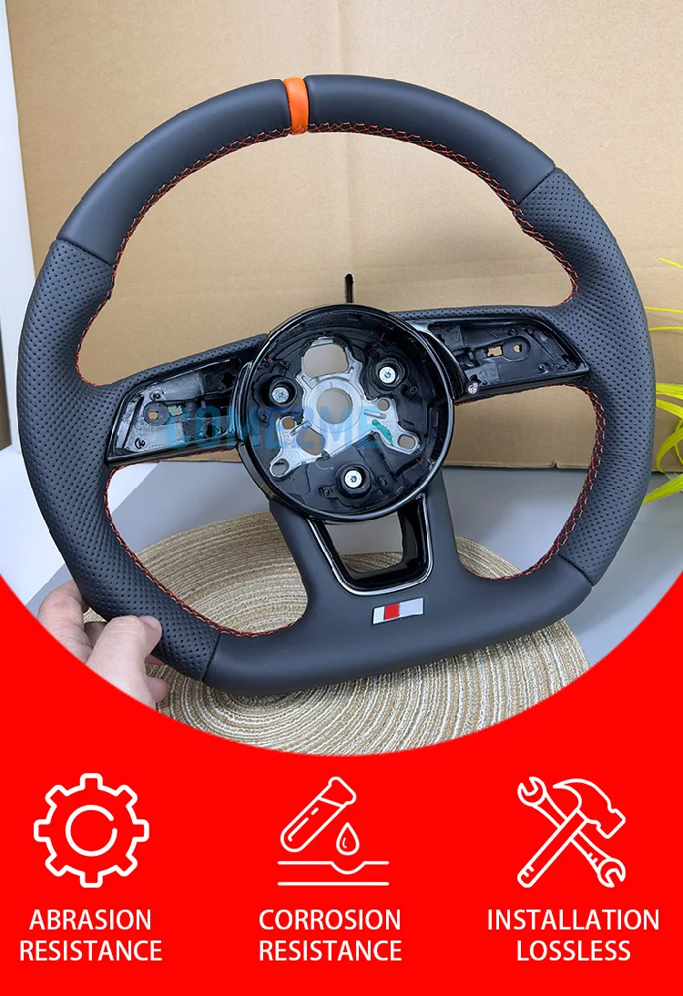Fully Perforated Leather Steering Wheel Fully for Audi RS3 RS4 RS5 A3 A4 A5 S3 S