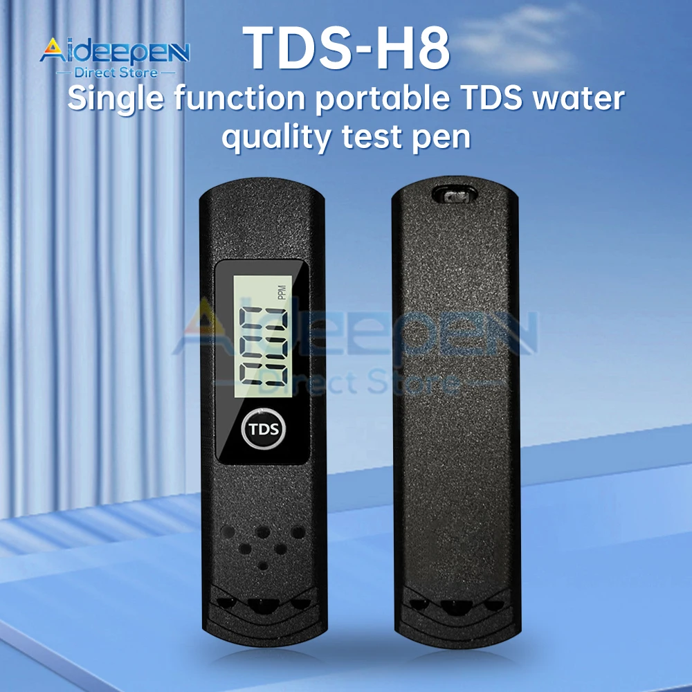 TDS-H8 TDS Meter Digital Water Quality Tester 0-9990PPM TDS Meter Water Quality Analyzer Monitor Purity PPM Aquarium Filter
