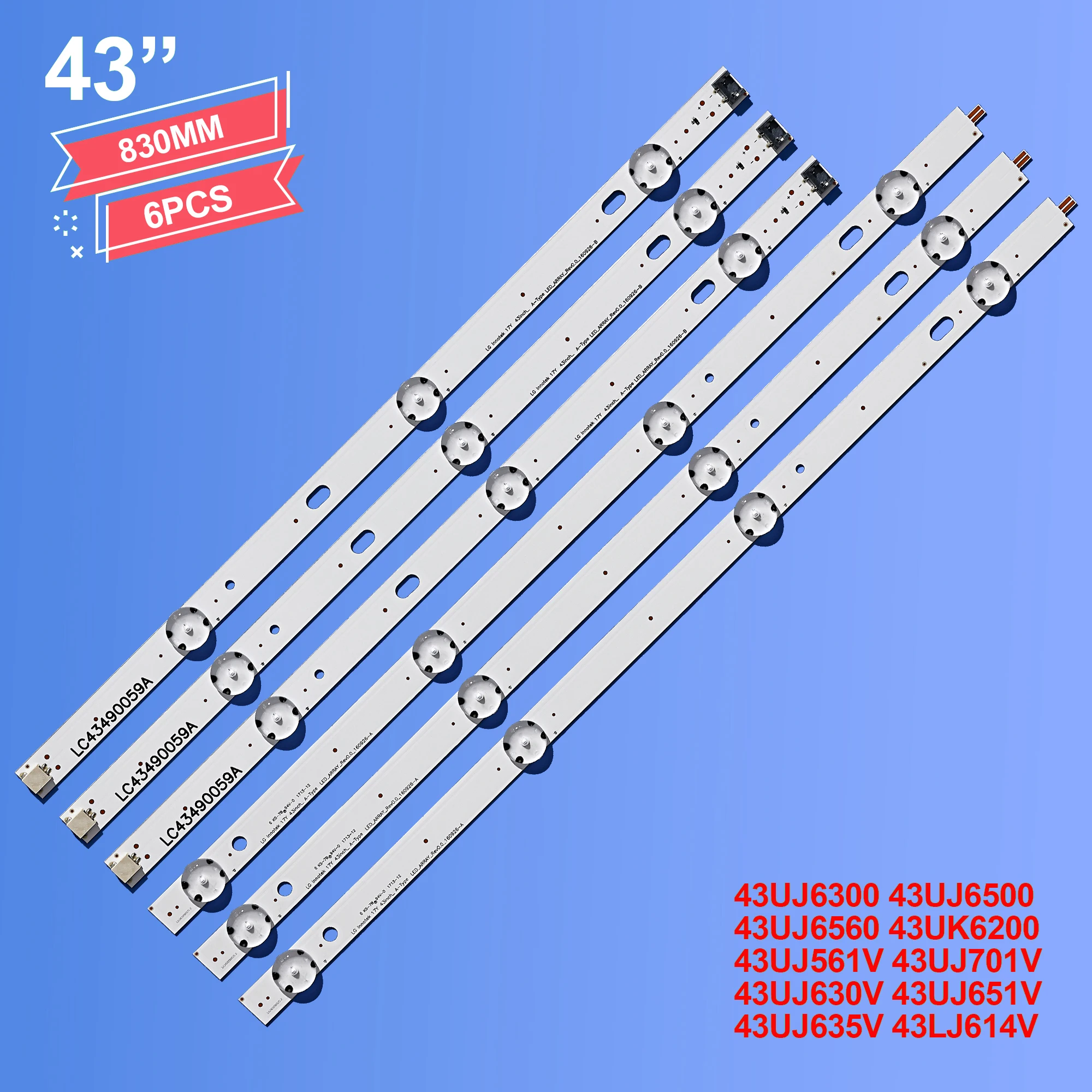 10 TV LED for LG 43UK6450PLC 43UJ631V 43LJ594V 43LJ5500 43UJ6300 43UJ634V 43LJ624V 43LJ510V 43LJ541V 43LJ5150 43LH515V 43LJ614V