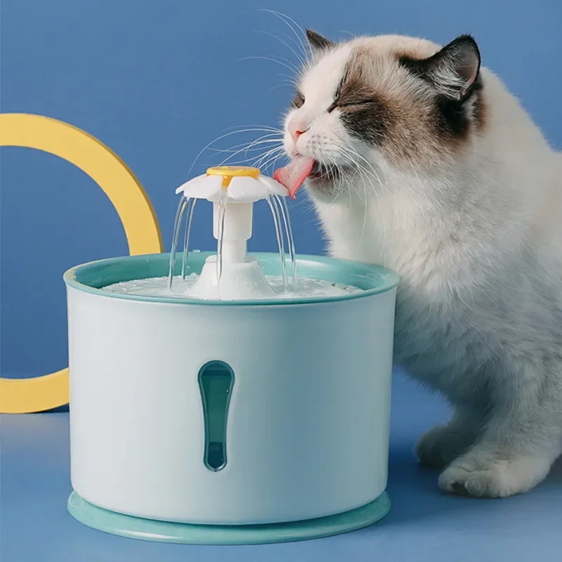 2.4L Pet Cat Dispenser Drinking Water Fountain Activated Carbon Filters LED Automatic Feeder Container USB Interface 2.4L Pet Cat Dispenser Drinking Water Fountain Activated Carbon Filters LED Automatic Feeder Container USB Interface