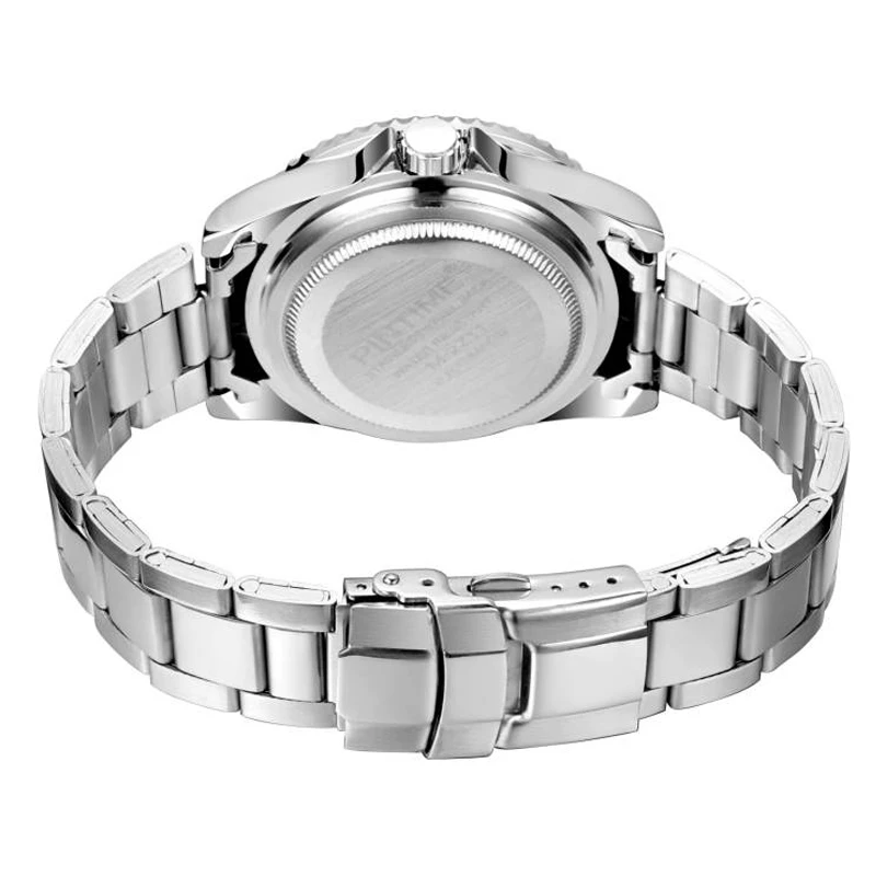 PINTIME Men Watch Fashion Brand Quartz Waterproof Wristwatch Rotatable Bezel Magnified Date Window Sport Casual Reloj Hombre Hot