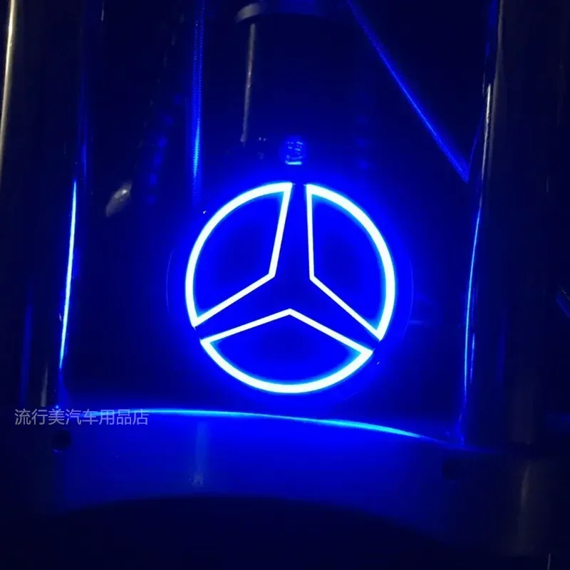 9.5cm 자동차 5D LED 라이트 배지 (메르세데스 벤츠 S350 S300L S A B C E 클래스 GLA GLK 2021 2019 2015) 리어 트렁크 엠블럼 액세서리
