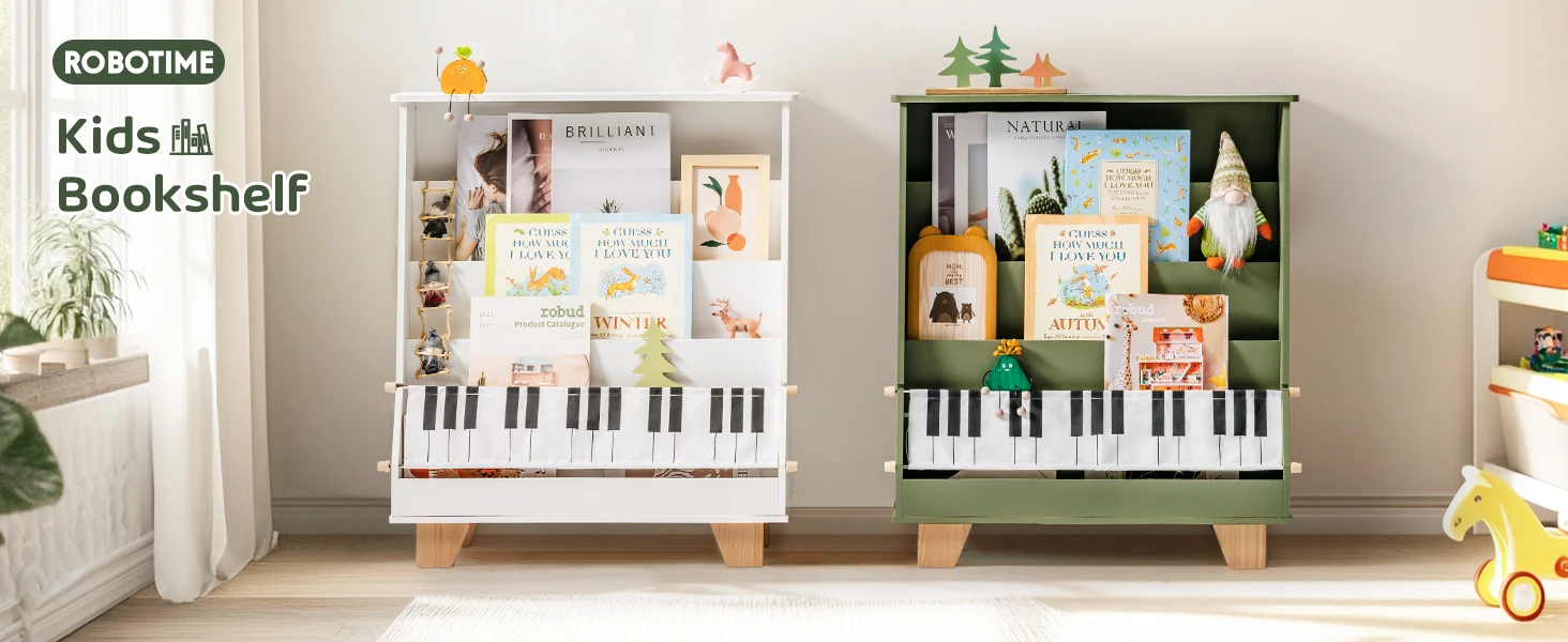 Kids Bookshelf with Toy Storage