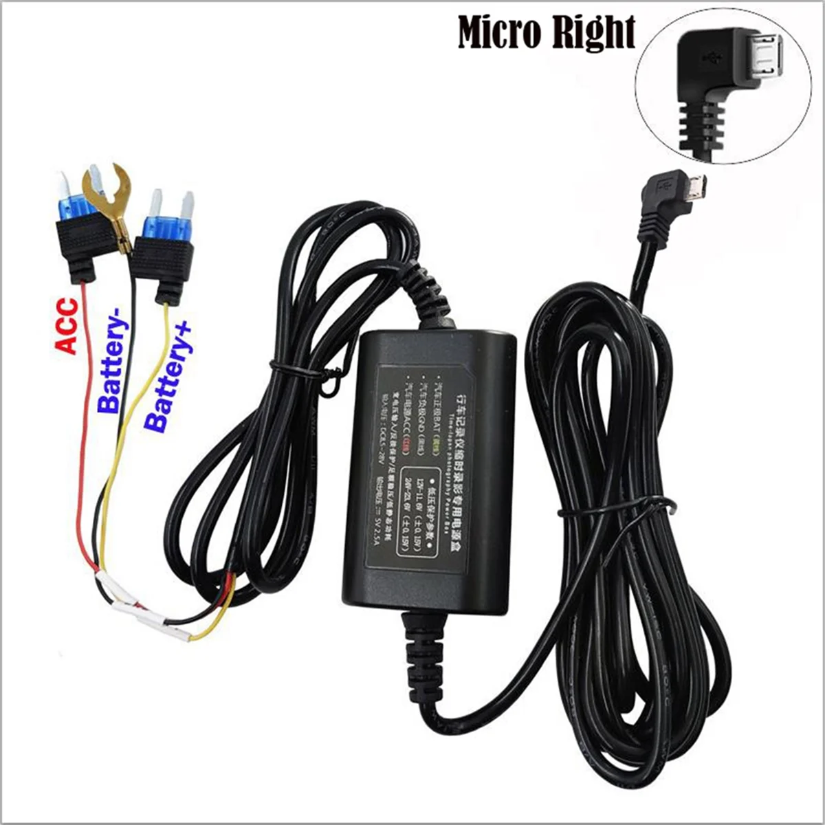 Parking Surveillance Cable for 70mai 4K A800S A500S D06 D07 D08 M300 Hardwire Kit UP02 for Car DVR 24H Parking Monitor 4
