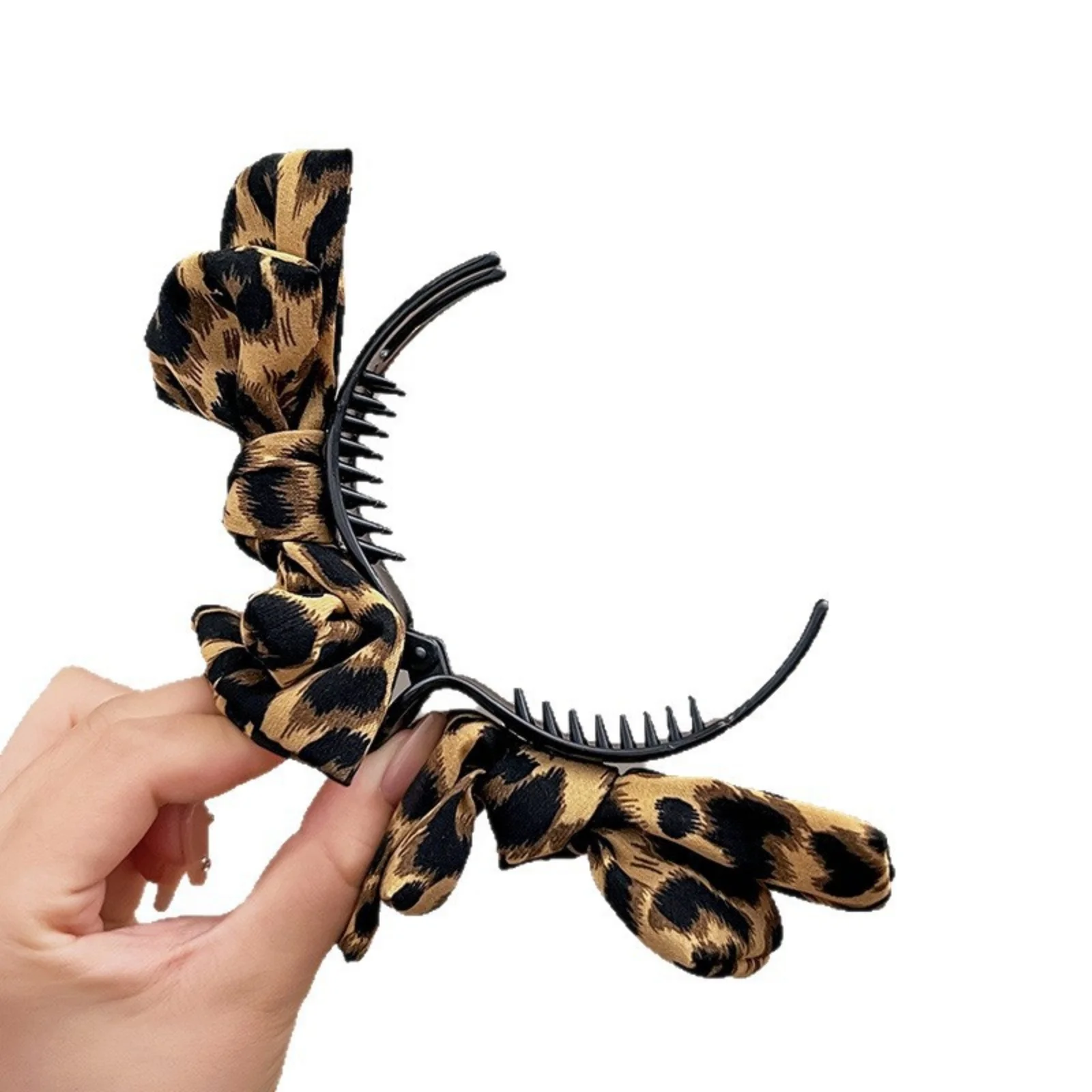 1pc Vintage Leopard Print Bow Premium Hair Grab Hair Accessory is suitable for women to wear