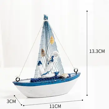 Decorazioni Nautiche per la Casa, Oggetti Decorativi in Legno, Ornamenti a Forma di Barca a Vela, Modellini in Miniatura, Figurine per Micro Paesaggi
