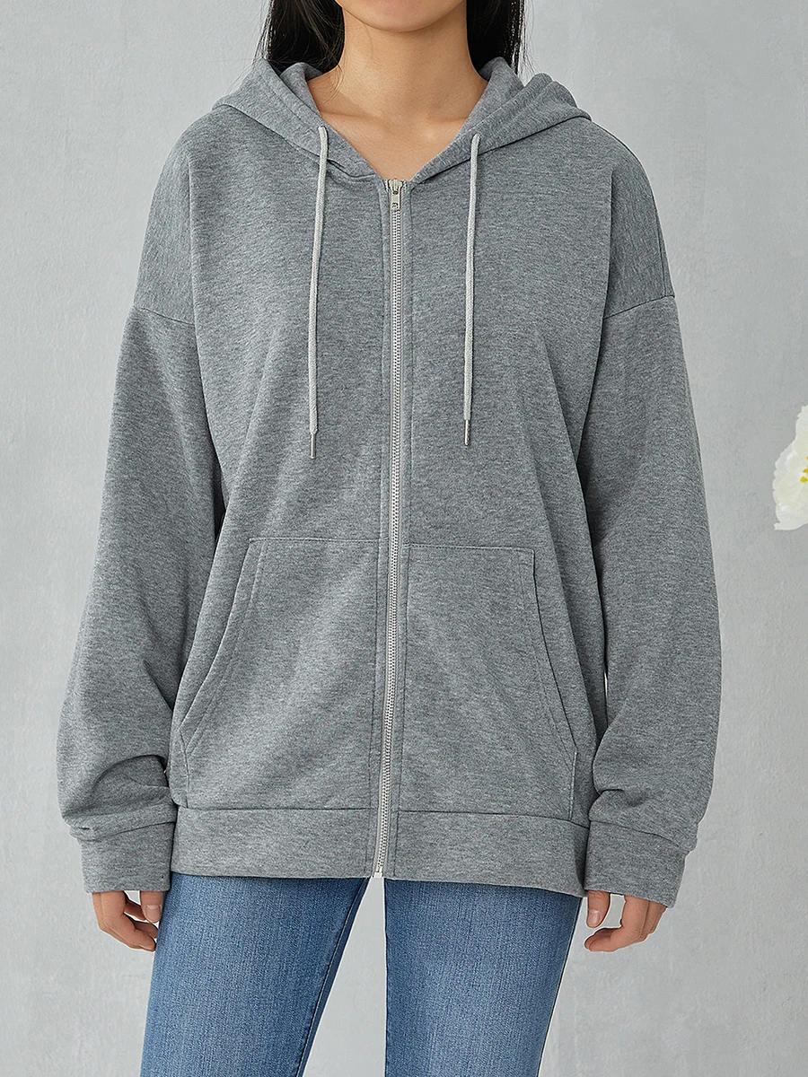 المرأة المتضخم زمم هوديس فضفاض مقنعين سستة بلون ال...