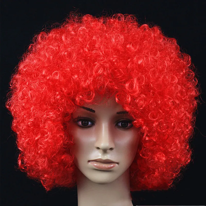 Curly Round Explosion Hair Wig Cosplay Halloween Dance Hairpiece Colourful Funny Clown Fans Afro Hairstyle Fluffy Gift Party