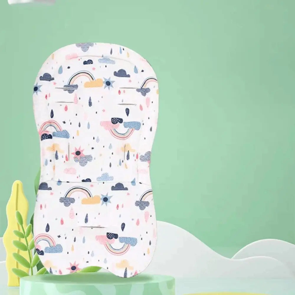 Soft Baby Stroller Cushion Cartoon Printed Breathable Baby Pram Seat Mat Car Seat Comfortable Dining Chair Cotton Pad Toddler