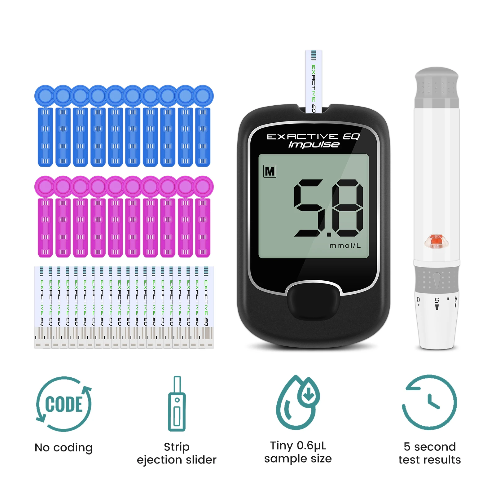 Medical Blood Sugar Tester blood glucose monitor blood glucose strips blood test meter blood glucose lancets for Diabetes Testing
