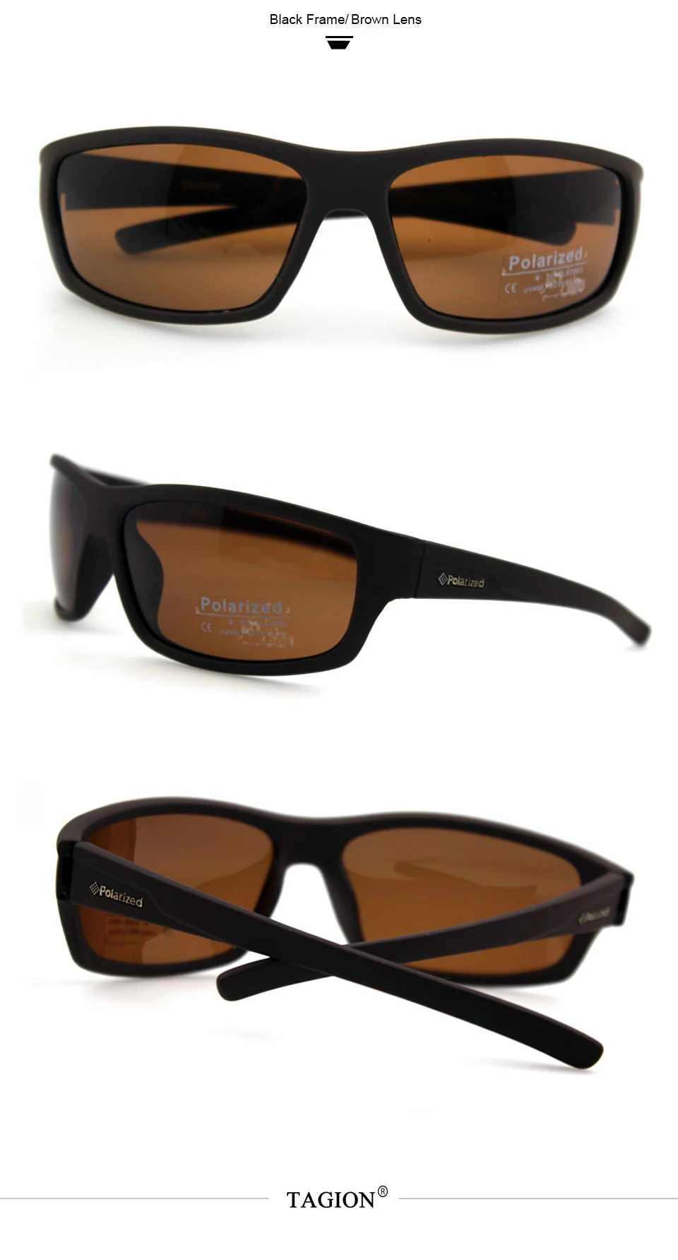 2024 TAGION Luxus Designer Marke männer Sport Sonnenbrille Polarisierte UV400 Outdoor Brillen Fahren Linsen Schwarz Gläser TG5104 – Detail 1