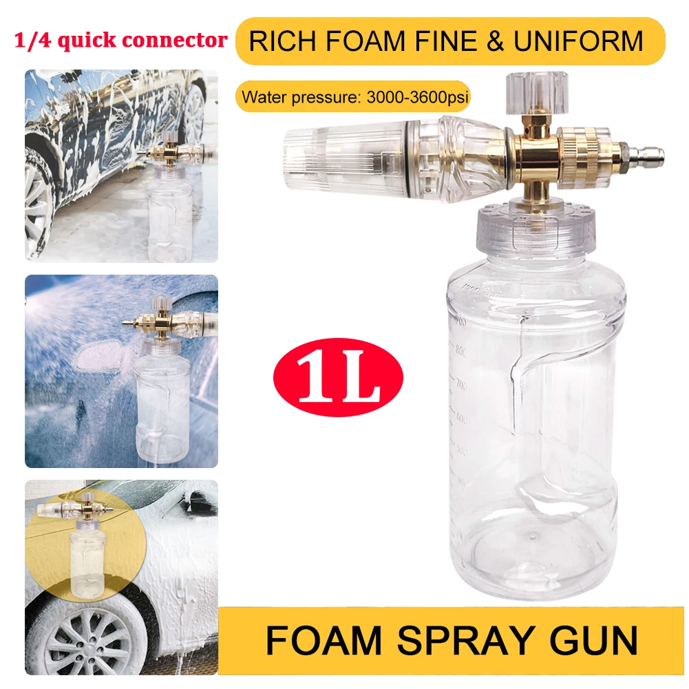 1L Adjustable Nozzle High Pressure Soap Foamer Snow Foam Lance Foam Car  Washer Water Shampoo Sprayer Spray Foam Gun Car Cleaning - AliExpress