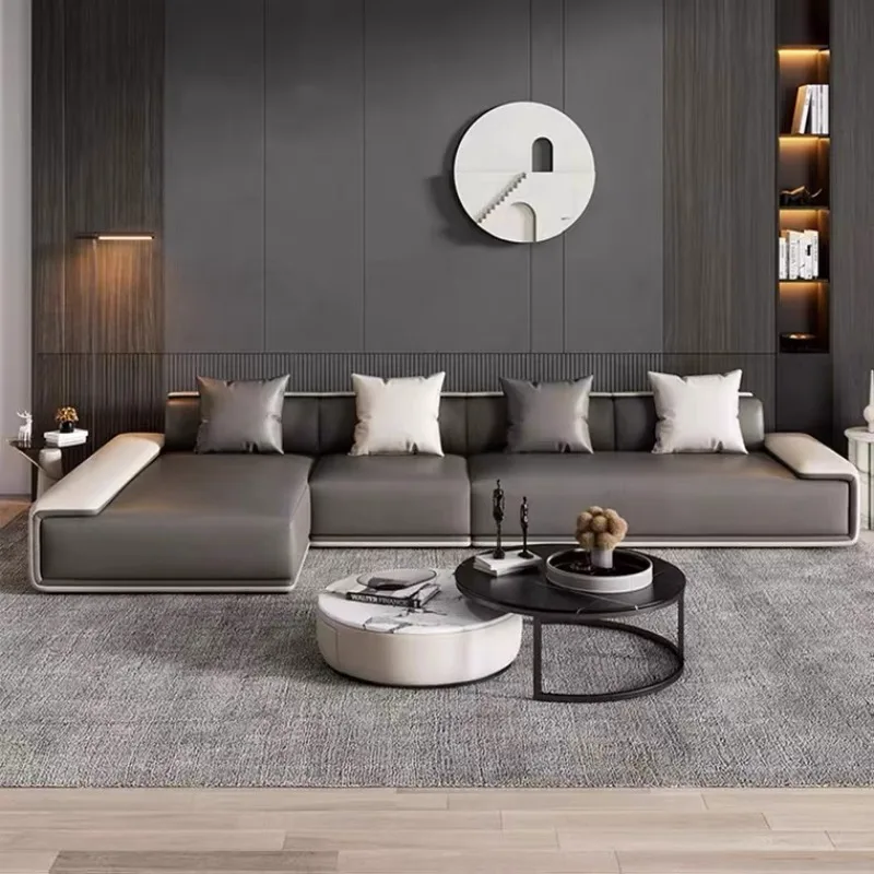 MinimalistLivingRoomSofaNordicWoodDoubleChaiseLongueCorner