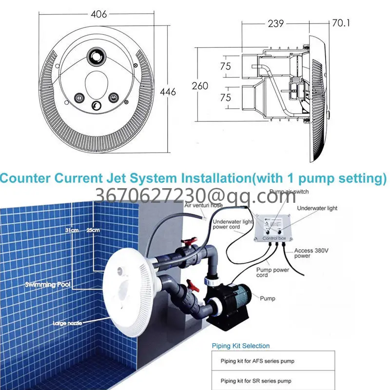 Swimming Pool Counter Current Training Device Counterflow System Pump Counter Current Jet Stream