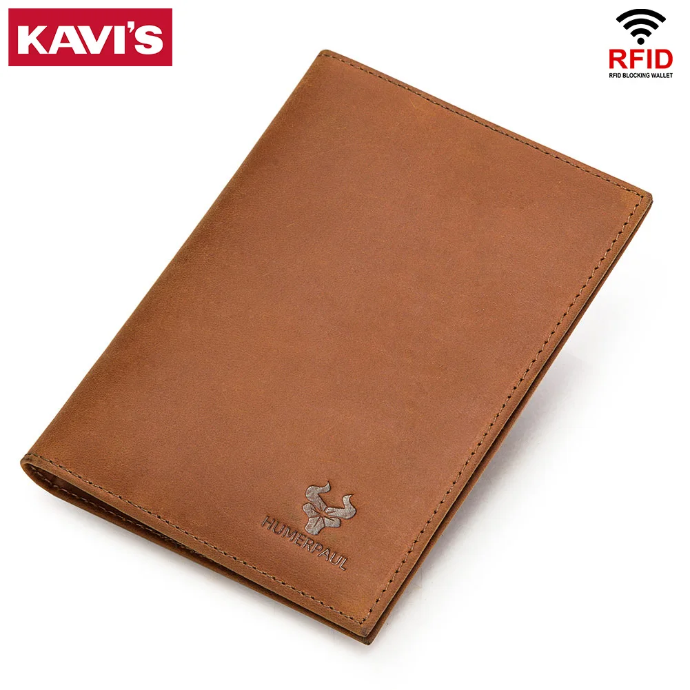 Enhanced Leather Travel Companion: RFID Passport and Card Holder with AirTag Slot