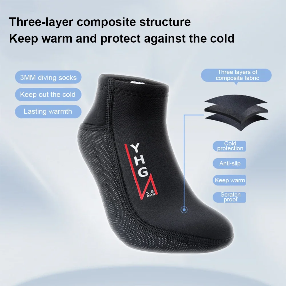 1Pair 3mm Neoprene Diving Socks Anti Slip Wetsuit Socks Beach Boots for Snorkeling Outdoor Sailing Beach Volleyball Water Sports