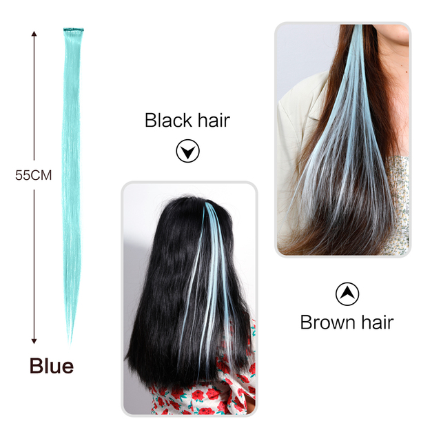 New Long Wavy Wig For Color Wigs Long Hair Highlighting Gradient Invisible Seamless Natural One-piece Hair Hanging Ears
