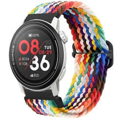 Sports Soft Nylon Braided Strap - Comfortable 20mm/22mm Bracelet for Smartwatches (Official rainbow)