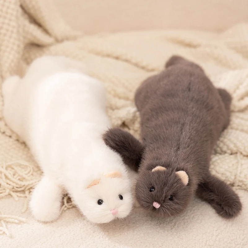 Cute Small Animal Ferret Plush Toy Lying Down Posture Lifelike Ferret Doll Stuffed Animal Comfortable To The Touch Sleeping Doll