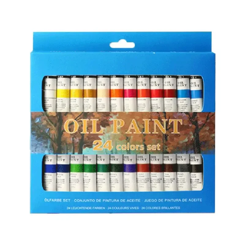 Oil Paint 24 Colors Professional Painting Pigment 12ml Tubes Set Artist Art Supplies for Beginner