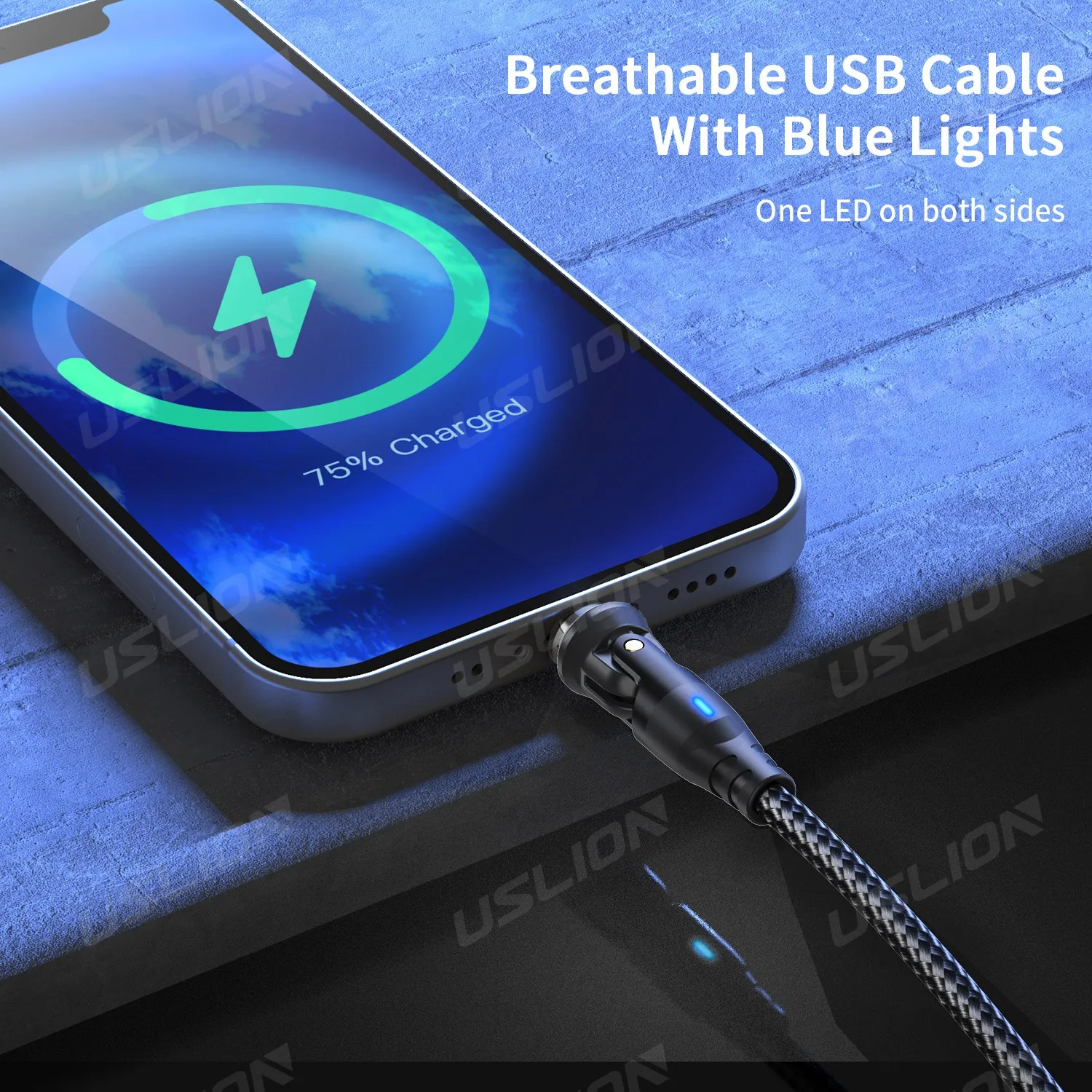 USLION PD60W Magnetic Charging Cable Laptop Data Transfer Cable Tablet Type C Fast Charging Cable For Xiaomi Samsung Redmi