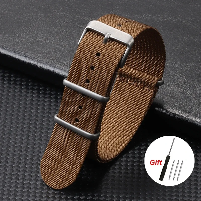 Men's Military Sport Ribbed Nylon Watch Strap - Braided Fabric Band Accessories