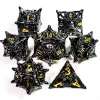 "DnD Dice Set - 7 Piece Sharp Edge Zinc Alloy Dice, Metal Hollow Beast Pattern, Silver for RPG & Tabletop Games" 1
