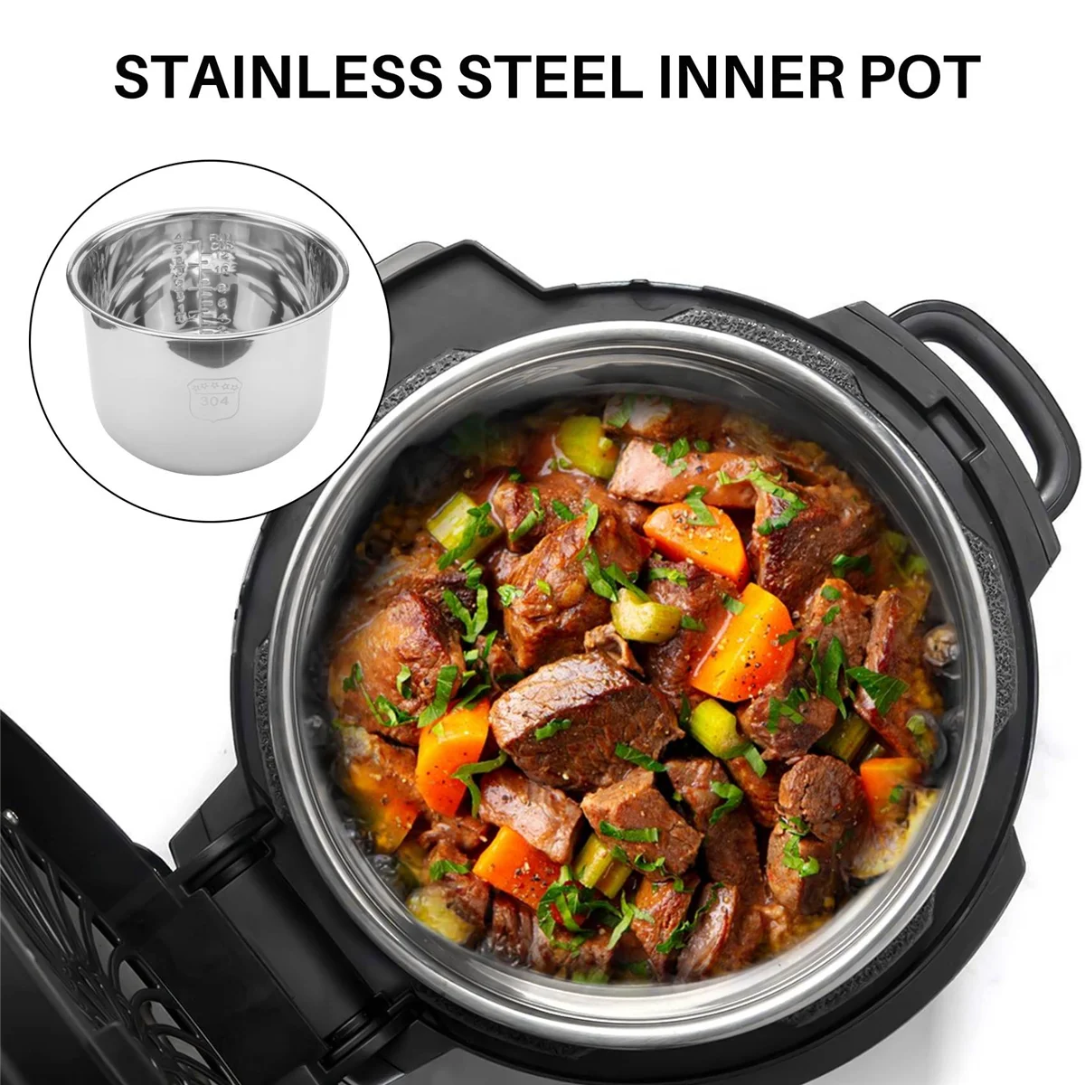 Universal 6.3 Qt/6L roestvrijstalen snelkookpan met extra