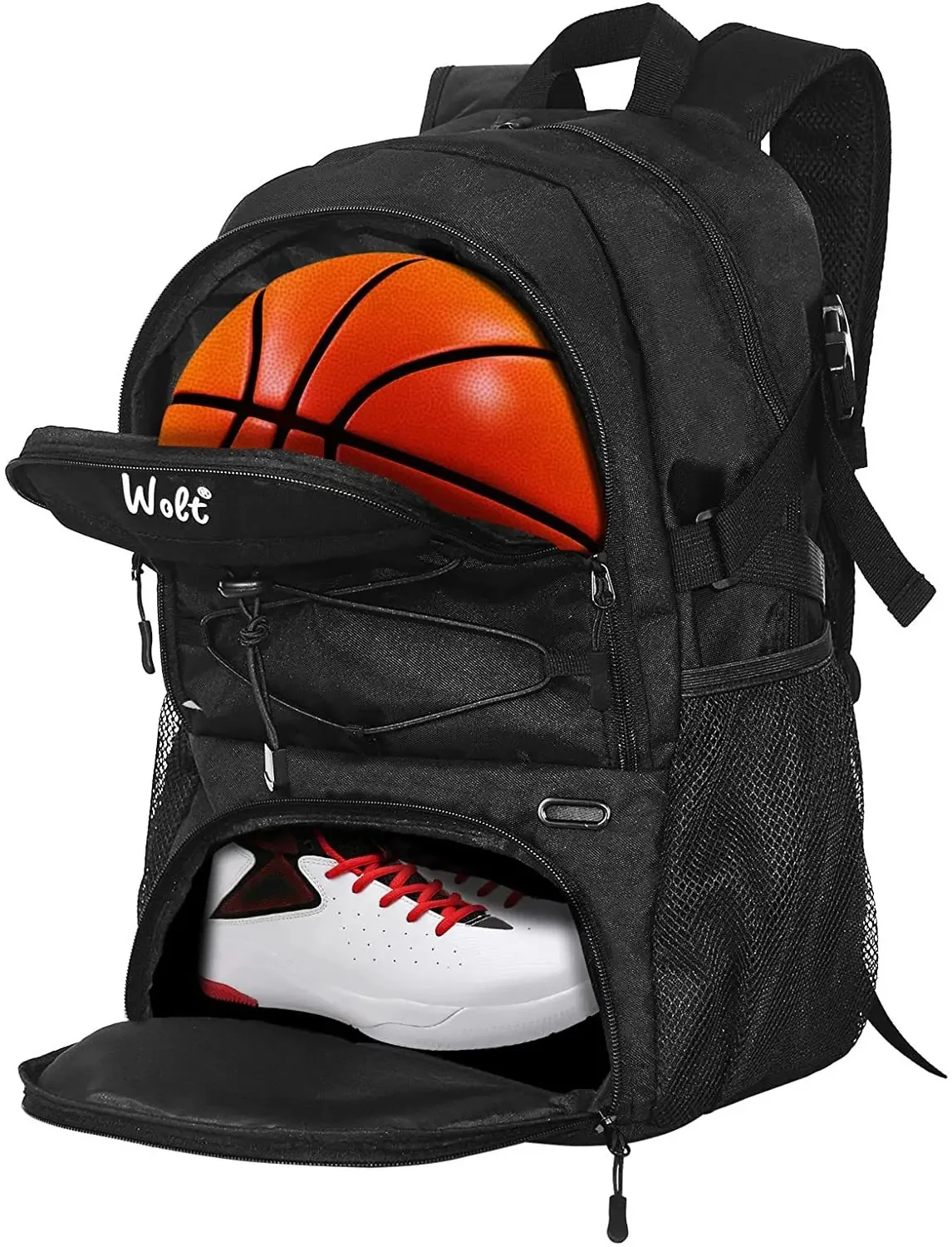 

Fashion Basketball Backpack Large Sports Bag with Separate Ball holder & Shoes compartment, Best for Basketball, Soccer, Voll