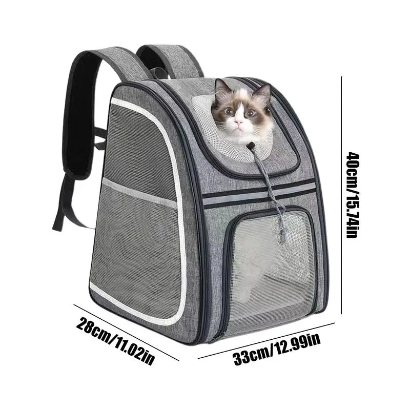 Dog Travel Bag Soft Cat Carrier Foldable Puppy Backpack Reflective Strip Dog Travel Pouch Storage Daypack For Puppy Kitten Toys