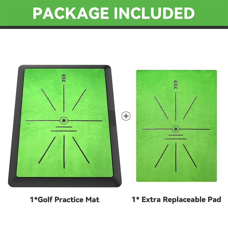 Golf Hitting Mat Golf Training Mat for Swing Path Feedback Detection Batting Extra Replaceable Golf Practice Mat 16"x12" 2