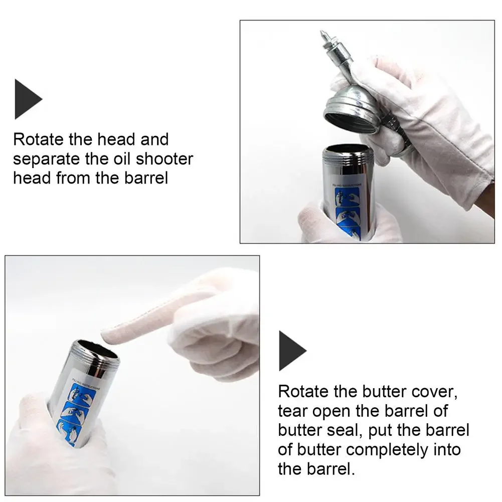 80cc Capacity 1000psi High-Pressure Oiler For Bicycle Motorbike Cycling Mini Grease Guns Machine Single Hand Pump Operation Tool