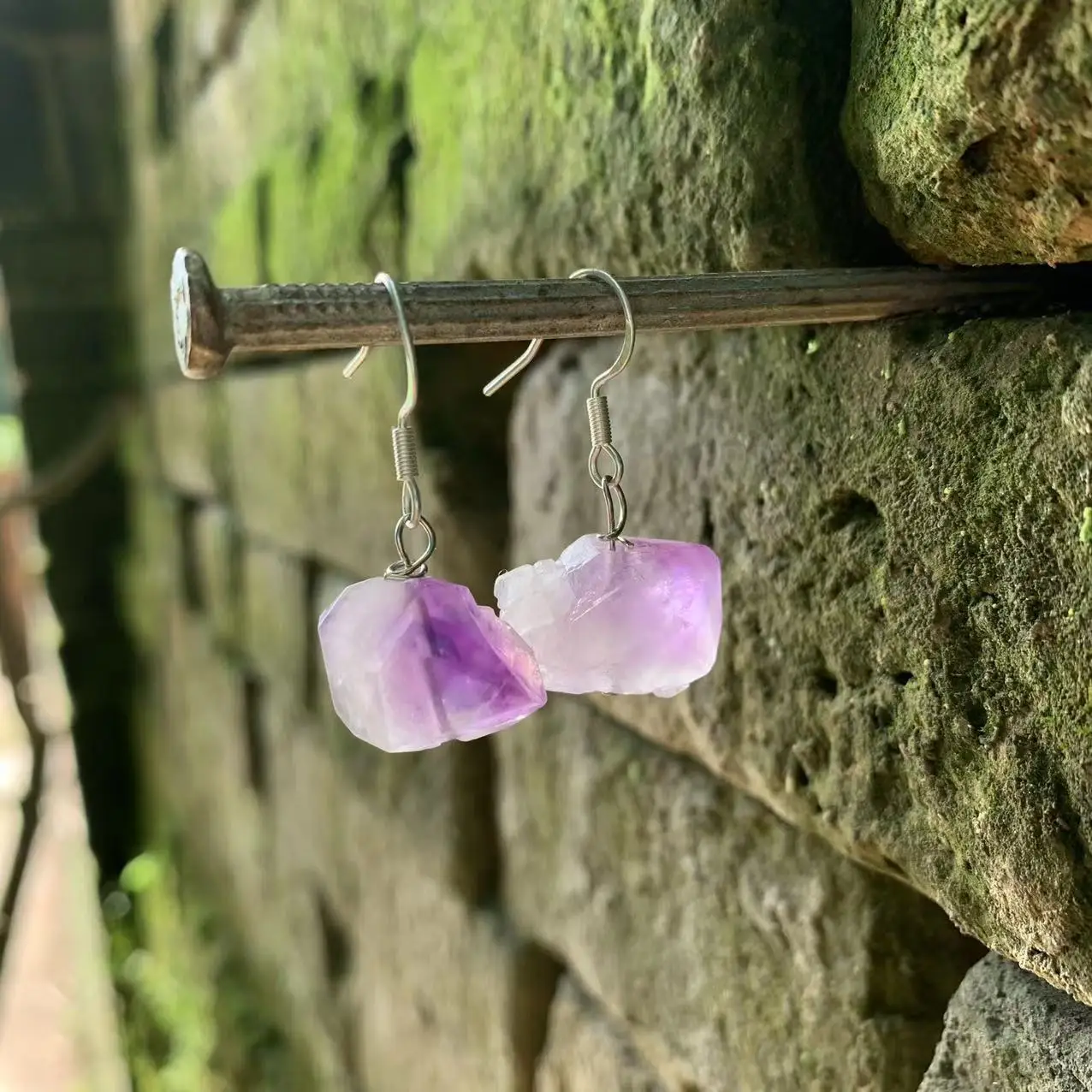 Natural Amethyst Earrings Silver 925 Original Gemstone Women High Quality Jewelry Design Handmade