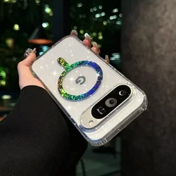 Luxury Laser Gradient Feather Case with Magsafe and Magnetic Charging Capability for Google Pixel 8 Pro (SF Star)